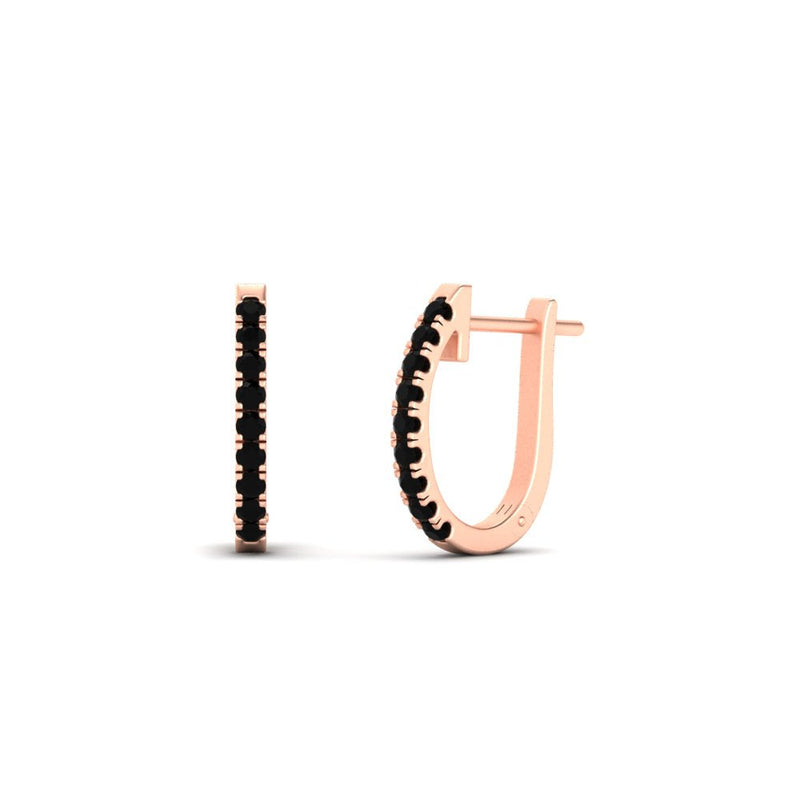 Round Diamond Huggie Hoop Earrings