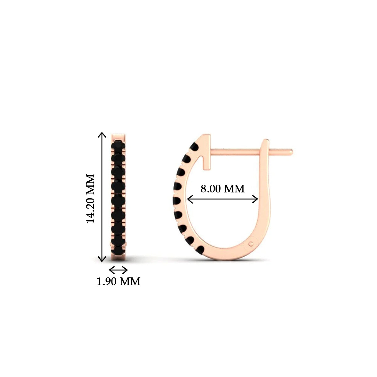 Round Diamond Huggie Hoop Earrings