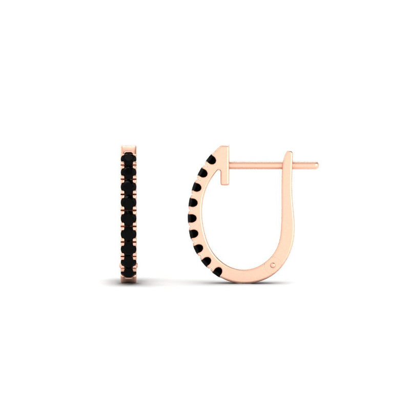 Round Diamond Huggie Hoop Earrings