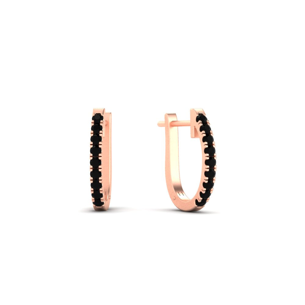 Round Diamond Huggie Hoop Earrings