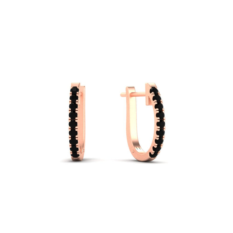 Round Diamond Huggie Hoop Earrings