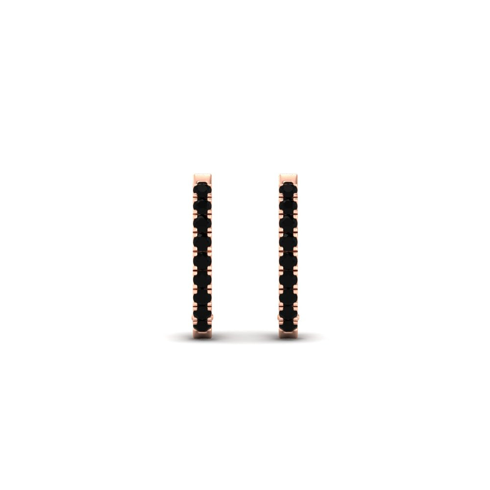 Round Diamond Huggie Hoop Earrings