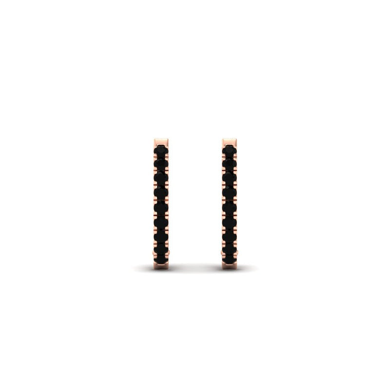 Round Diamond Huggie Hoop Earrings