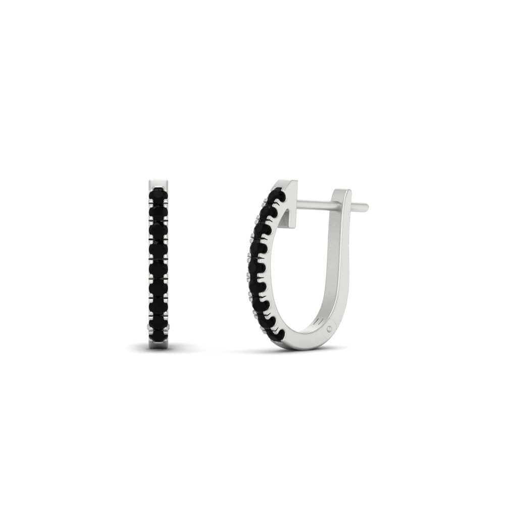 Round Diamond Huggie Hoop Earrings