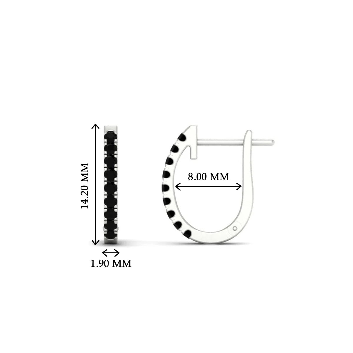 Round Diamond Huggie Hoop Earrings