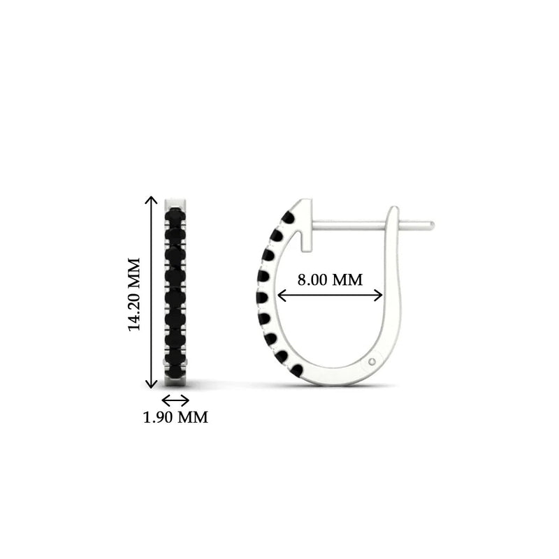 Round Diamond Huggie Hoop Earrings