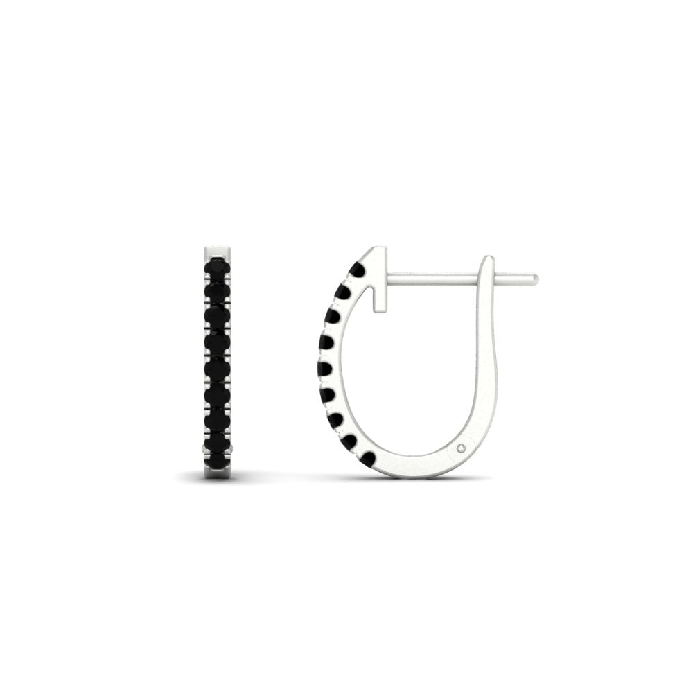 Round Diamond Huggie Hoop Earrings