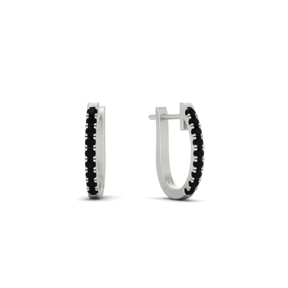 Round Diamond Huggie Hoop Earrings