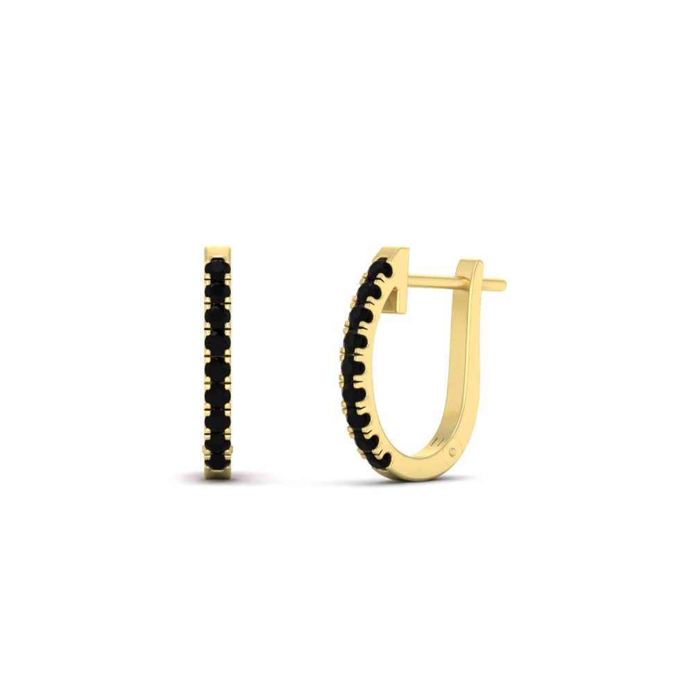 Round Diamond Huggie Hoop Earrings