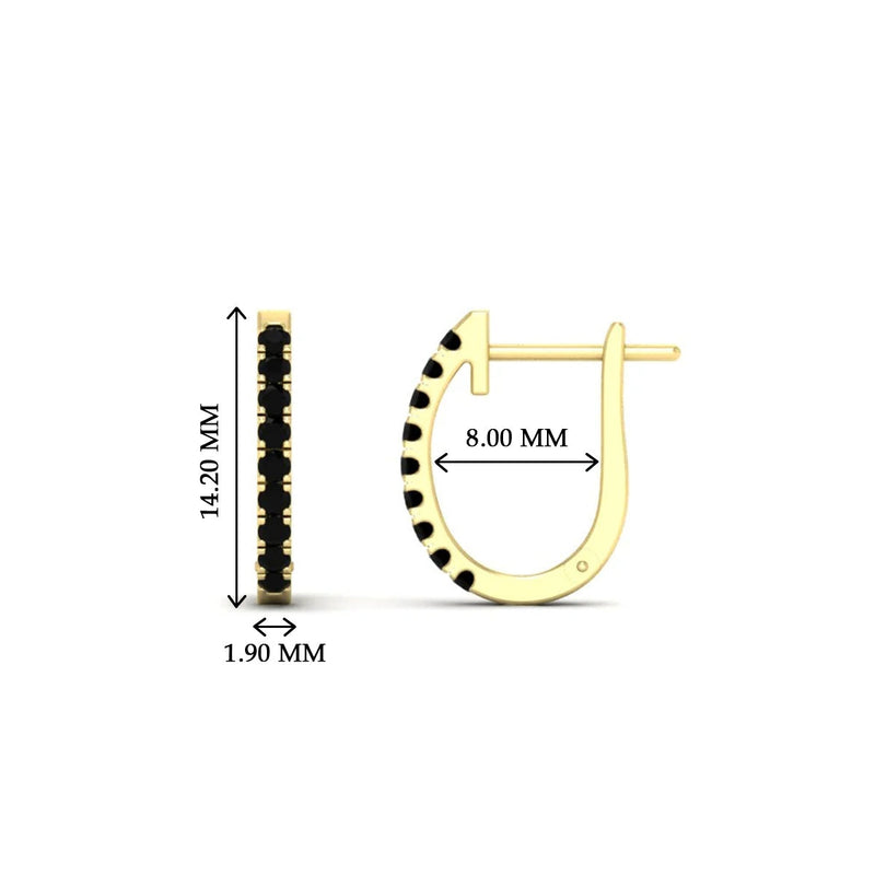 Round Diamond Huggie Hoop Earrings