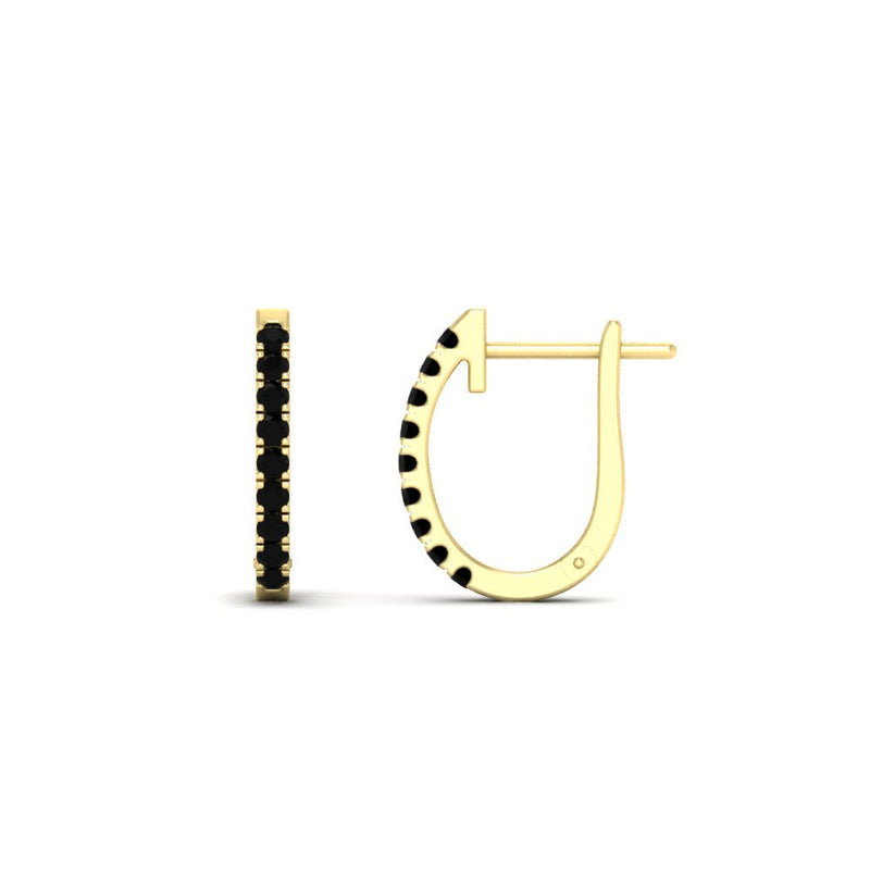 Round Diamond Huggie Hoop Earrings