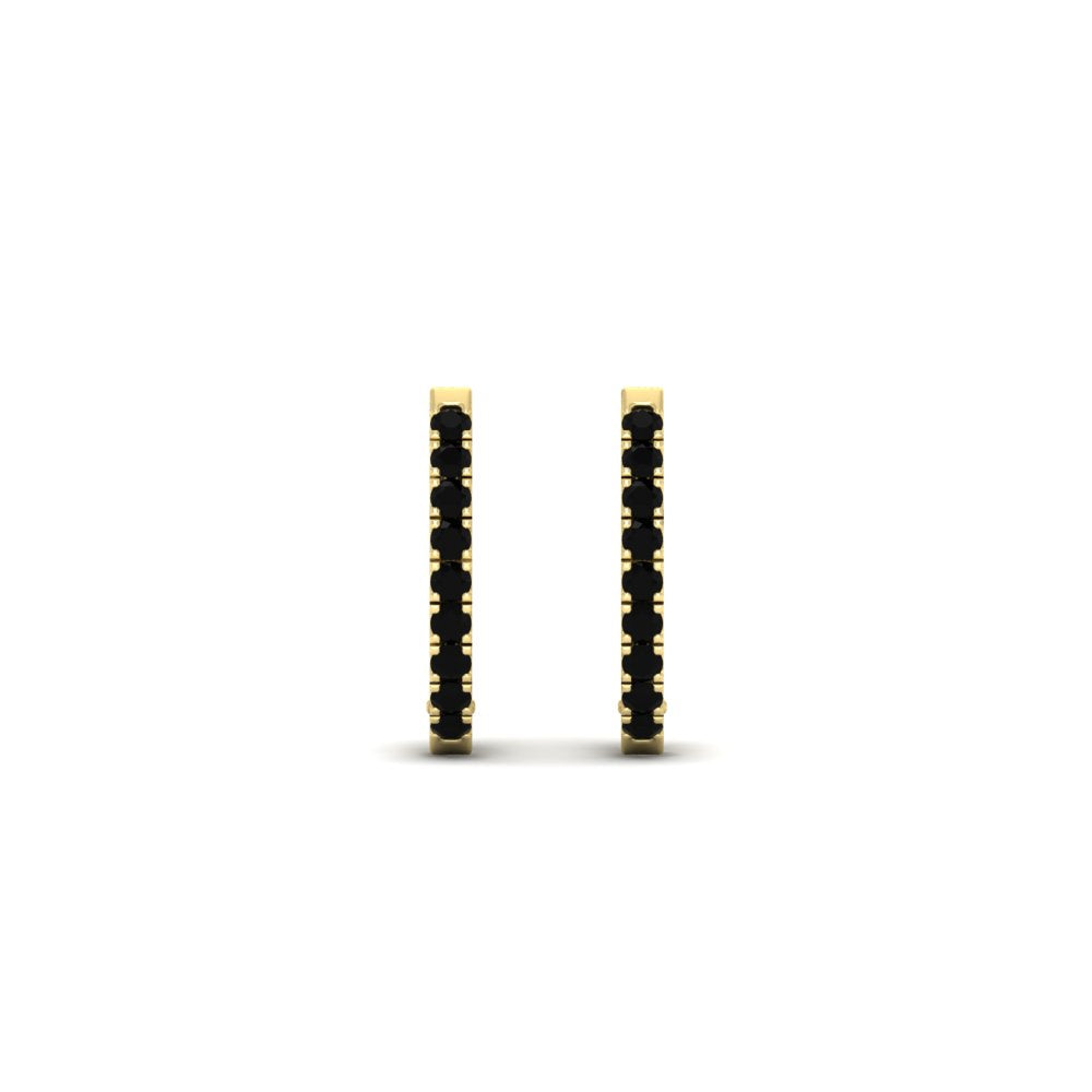Round Diamond Huggie Hoop Earrings
