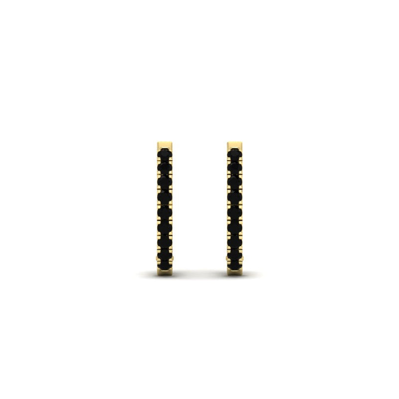 Round Diamond Huggie Hoop Earrings