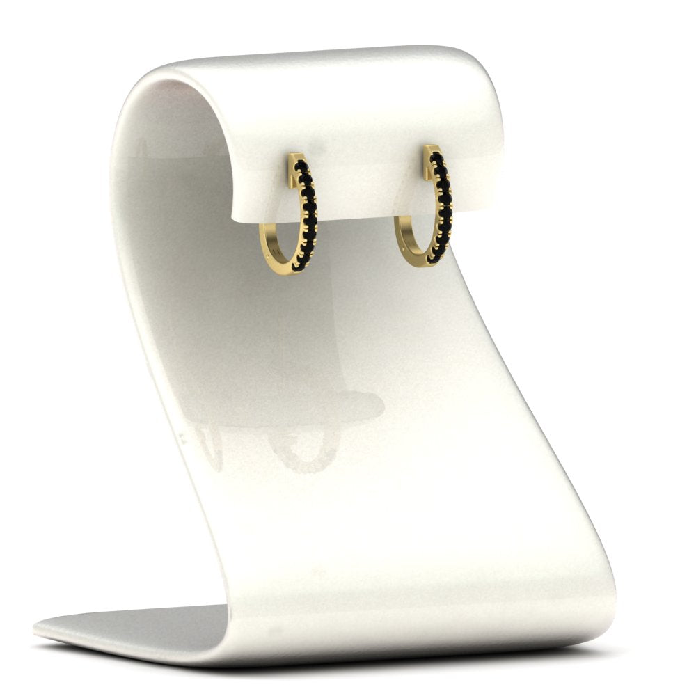Round Diamond Huggie Hoop Earrings