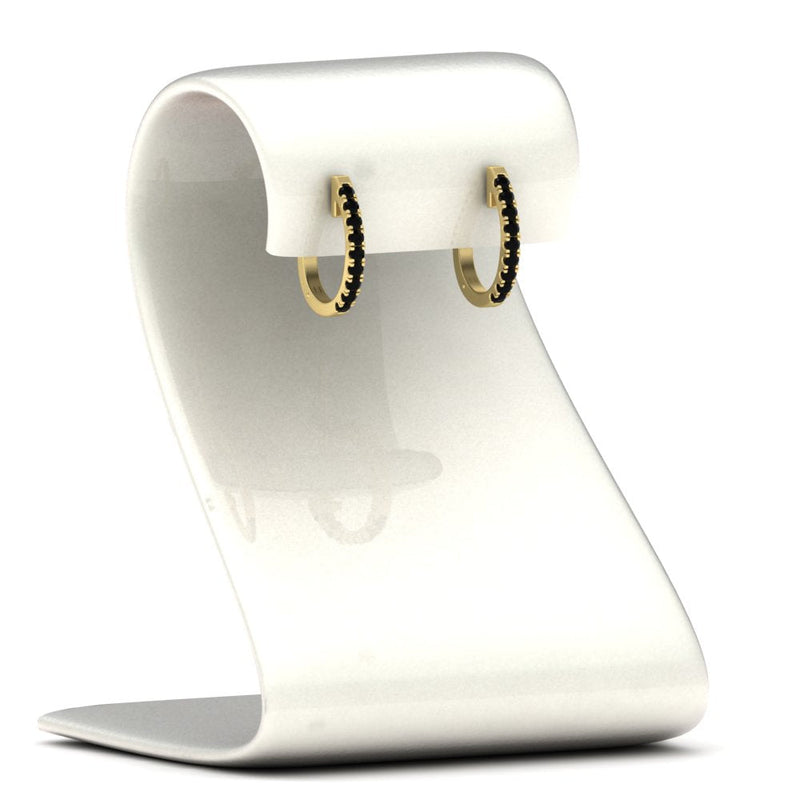 Round Diamond Huggie Hoop Earrings