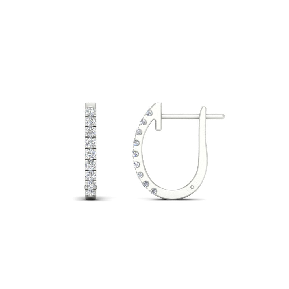 Round Diamond Huggie Hoop Earrings