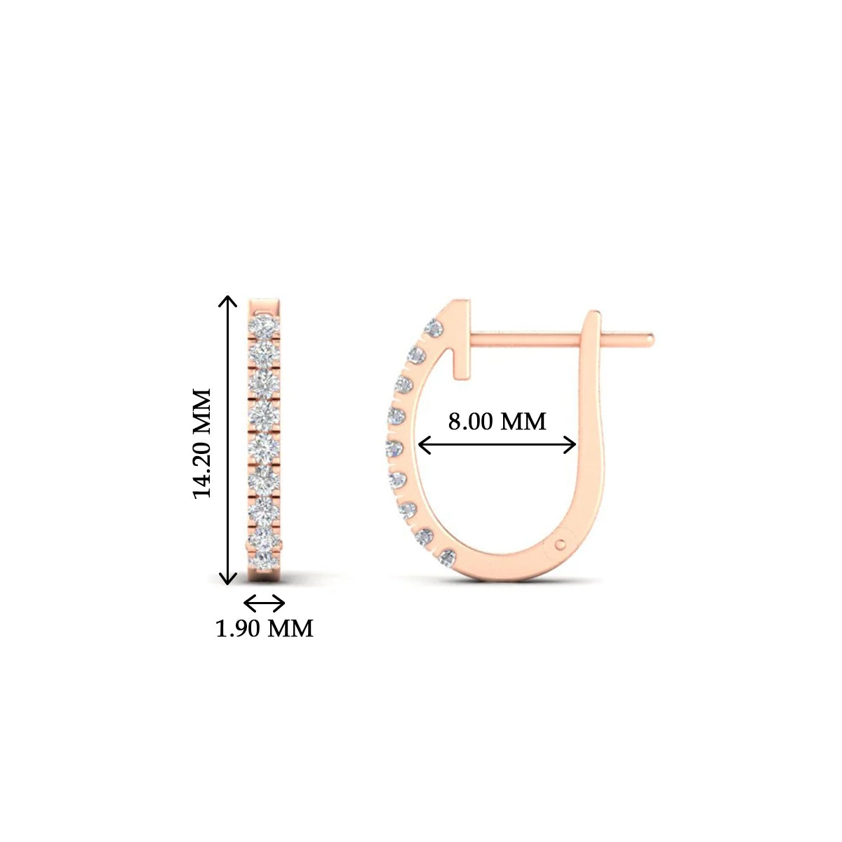 Round Diamond Huggie Hoop Earrings