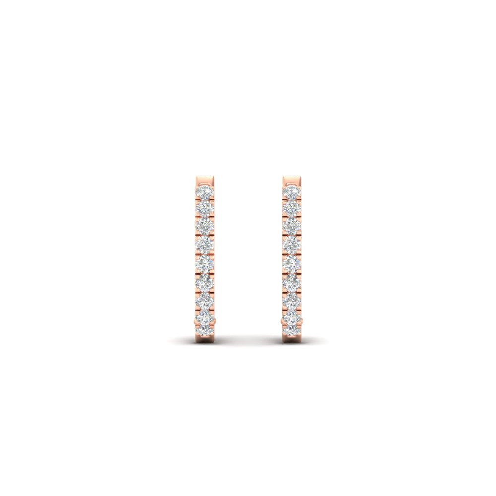 Round Diamond Huggie Hoop Earrings