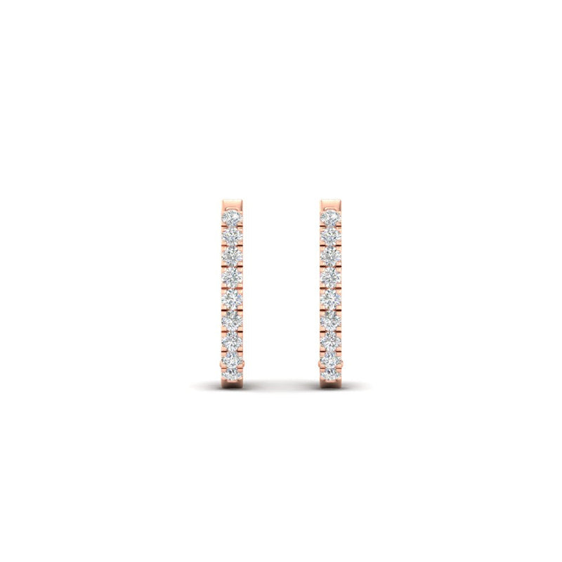 Round Diamond Huggie Hoop Earrings