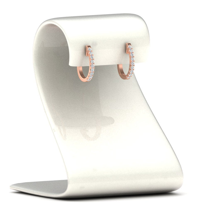 Round Diamond Huggie Hoop Earrings