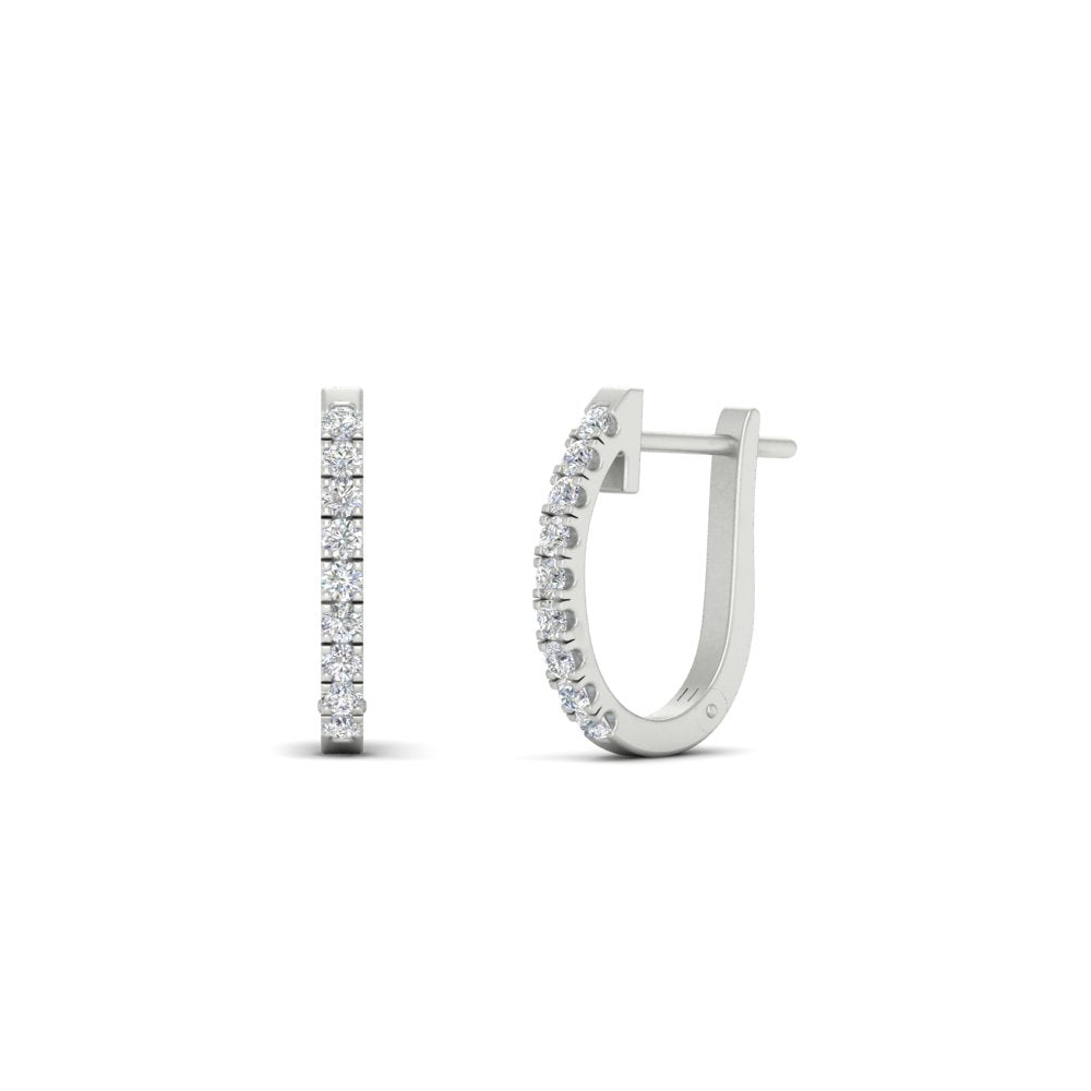 Round Diamond Huggie Hoop Earrings