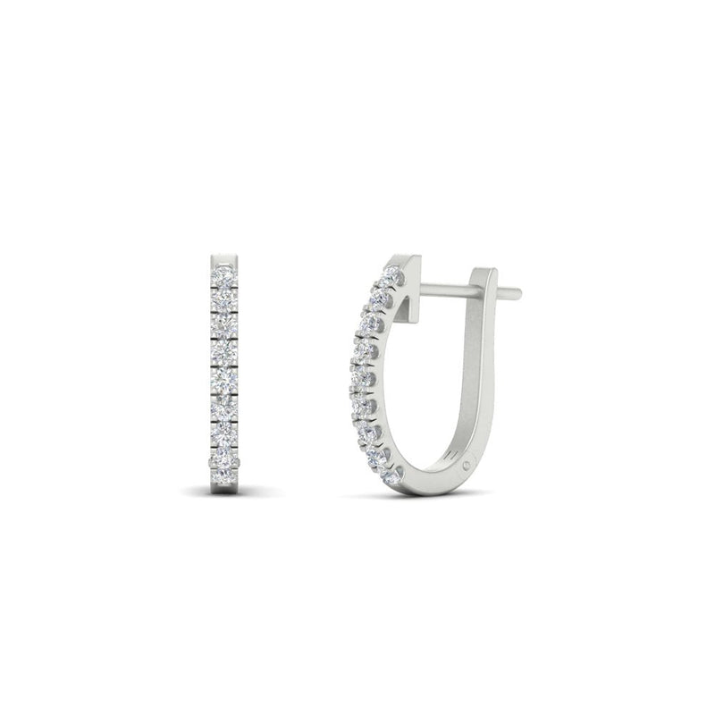 Round Diamond Huggie Hoop Earrings