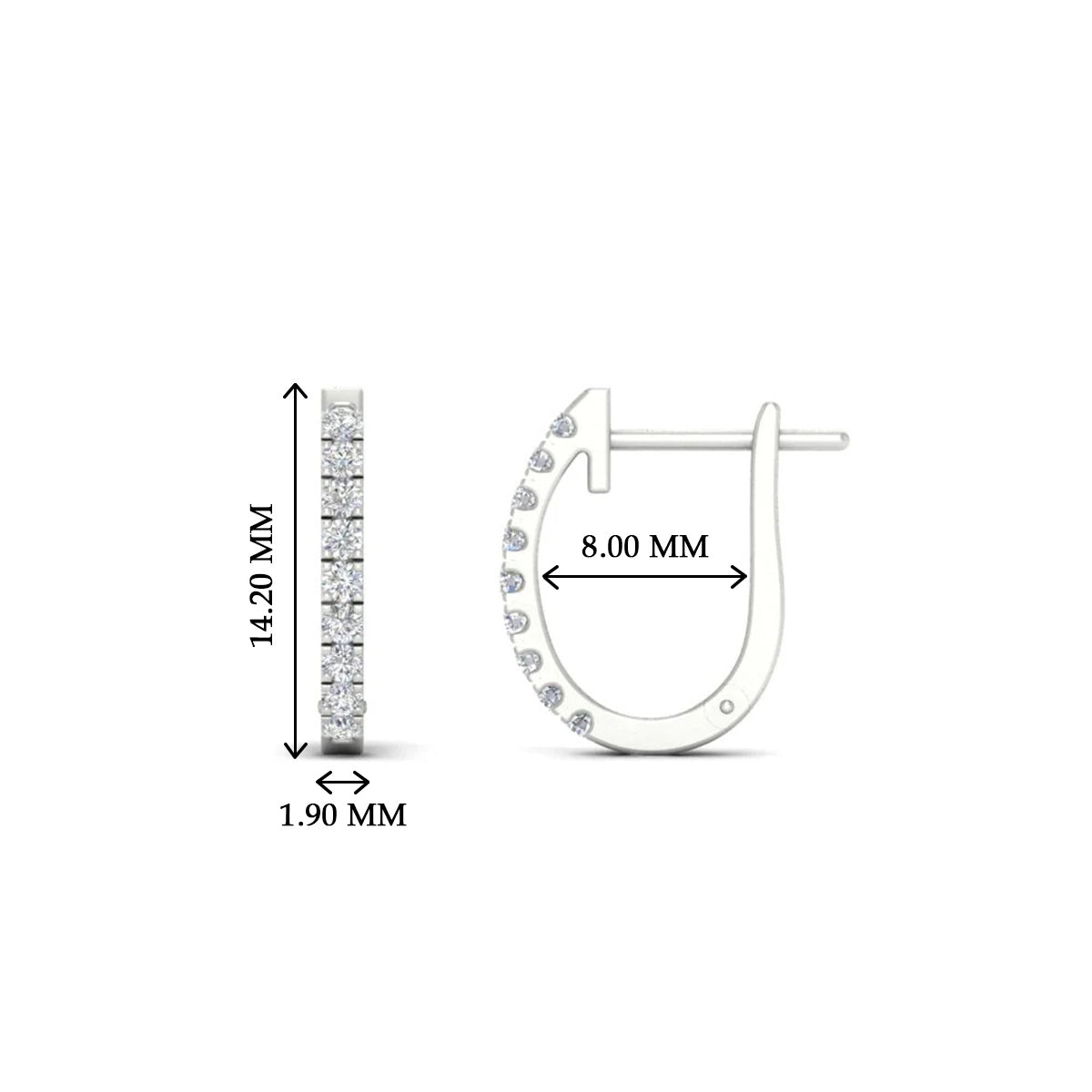 Round Diamond Huggie Hoop Earrings