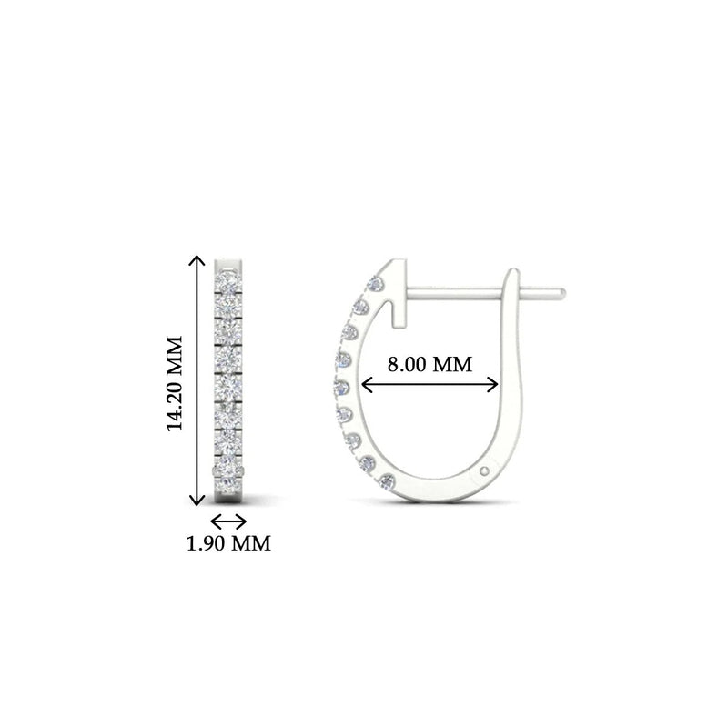 Round Diamond Huggie Hoop Earrings