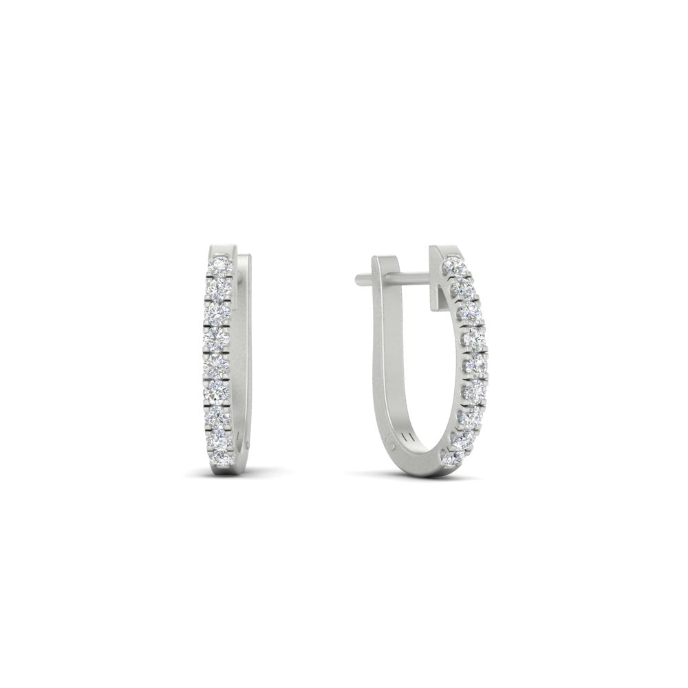Round Diamond Huggie Hoop Earrings