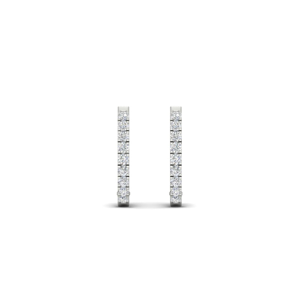 Round Diamond Huggie Hoop Earrings