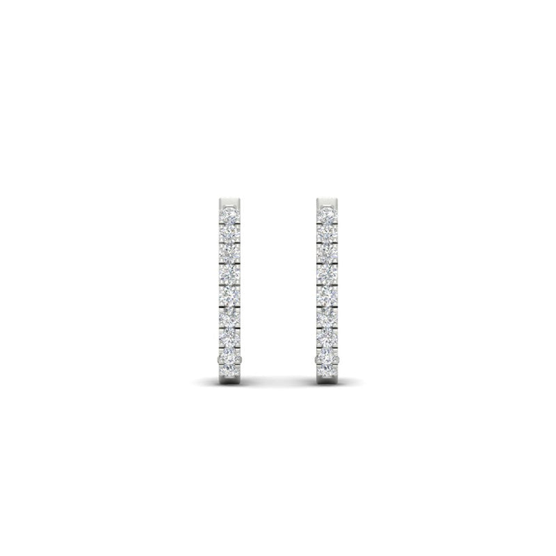 Round Diamond Huggie Hoop Earrings
