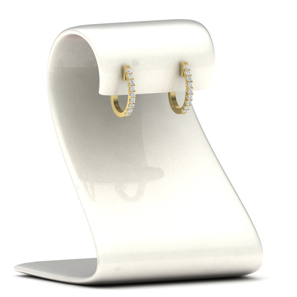 Round Diamond Huggie Hoop Earrings