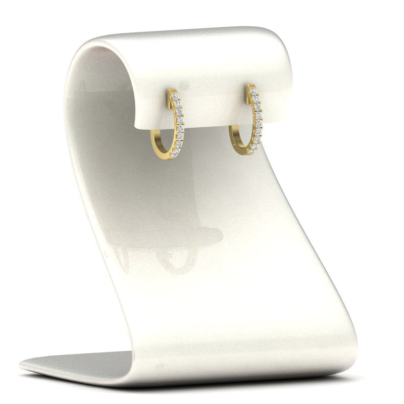Round Diamond Huggie Hoop Earrings