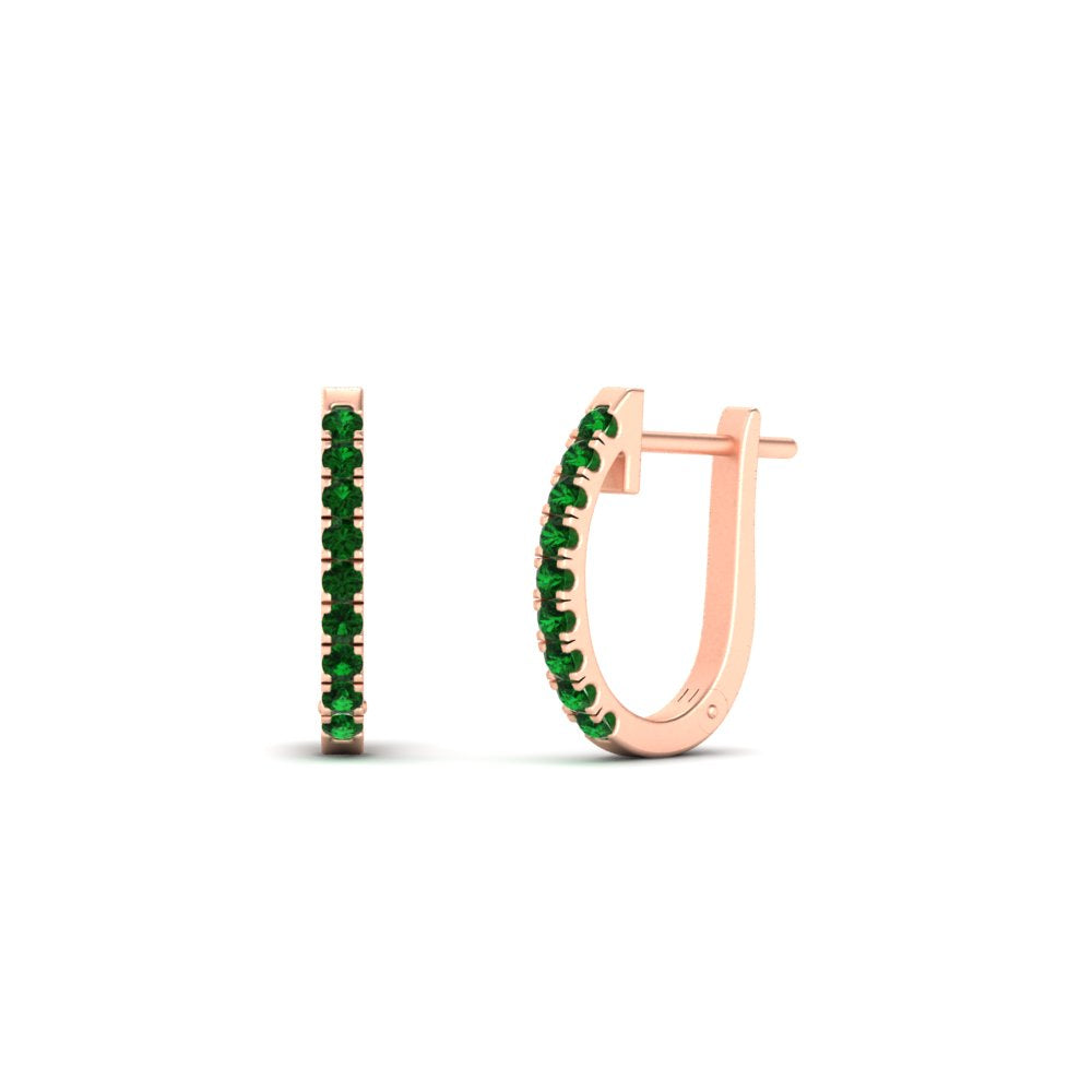 Round Diamond Huggie Hoop Earrings