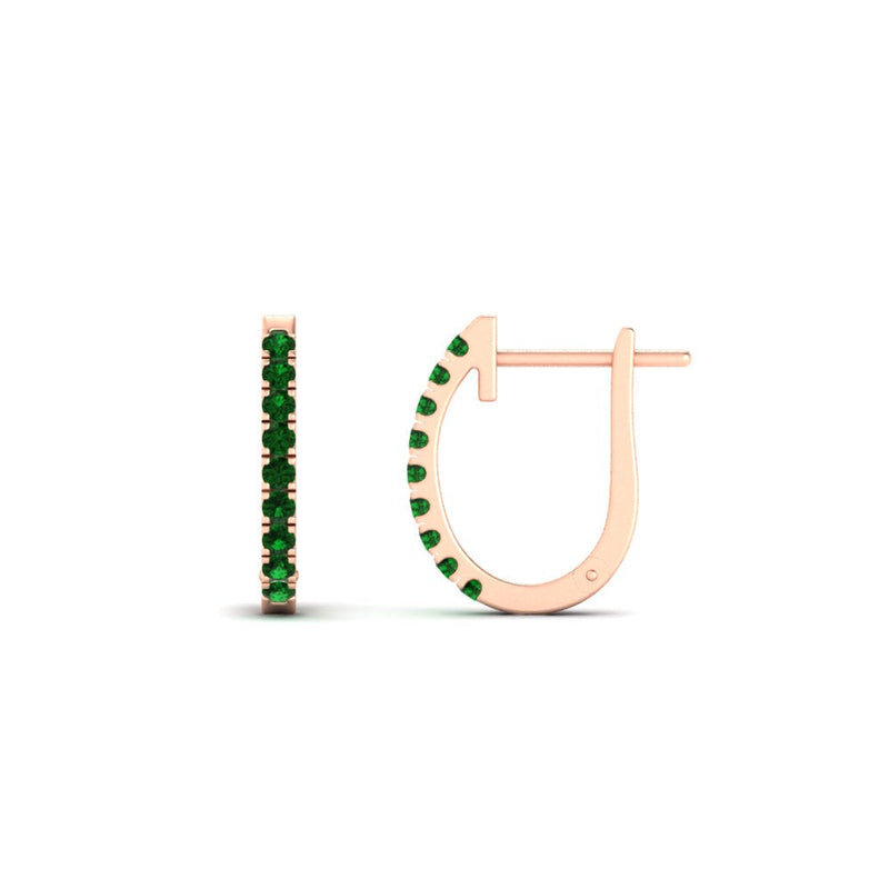 Round Diamond Huggie Hoop Earrings