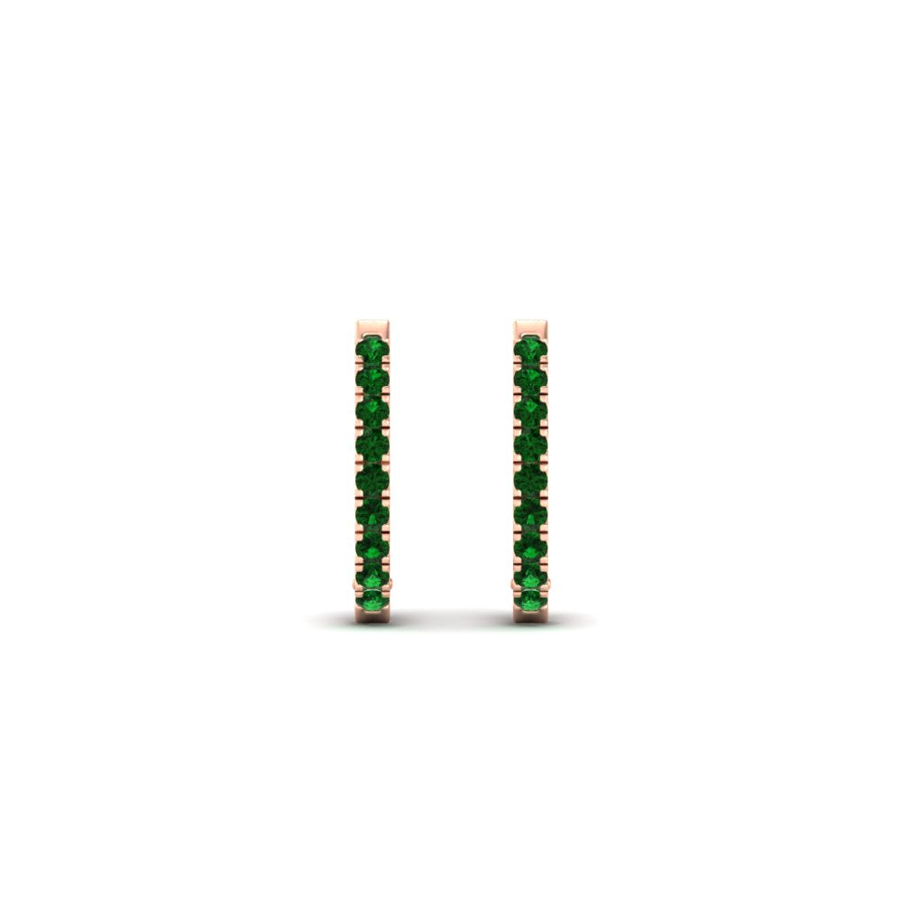 Round Diamond Huggie Hoop Earrings