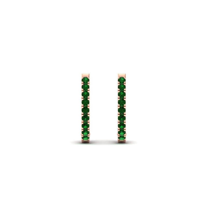 Round Diamond Huggie Hoop Earrings