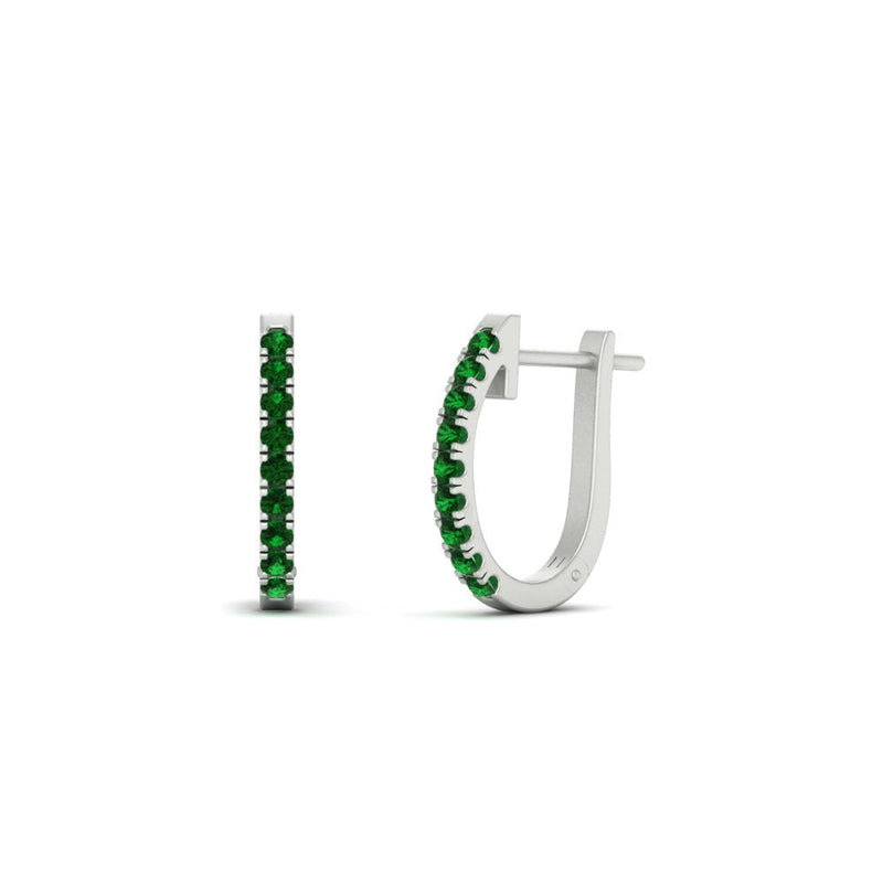Round Diamond Huggie Hoop Earrings