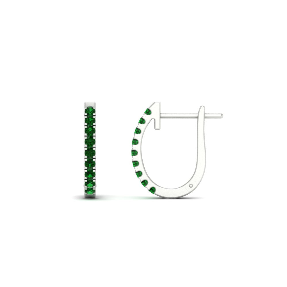 Round Diamond Huggie Hoop Earrings