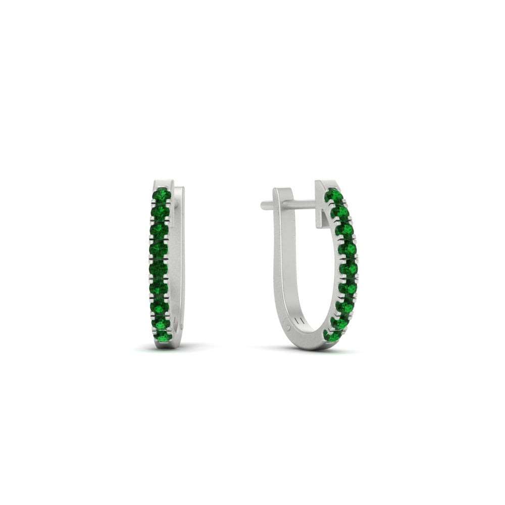 Round Diamond Huggie Hoop Earrings