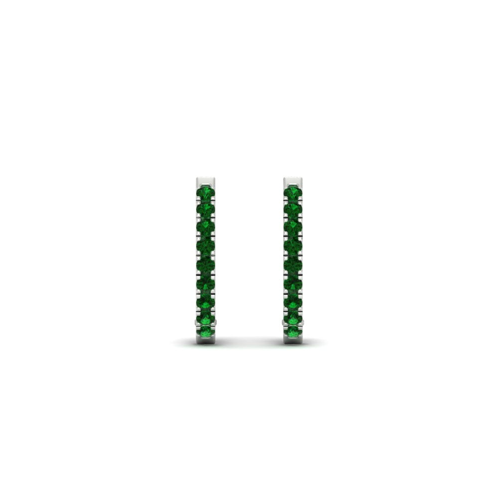 Round Diamond Huggie Hoop Earrings