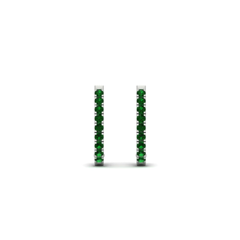 Round Diamond Huggie Hoop Earrings