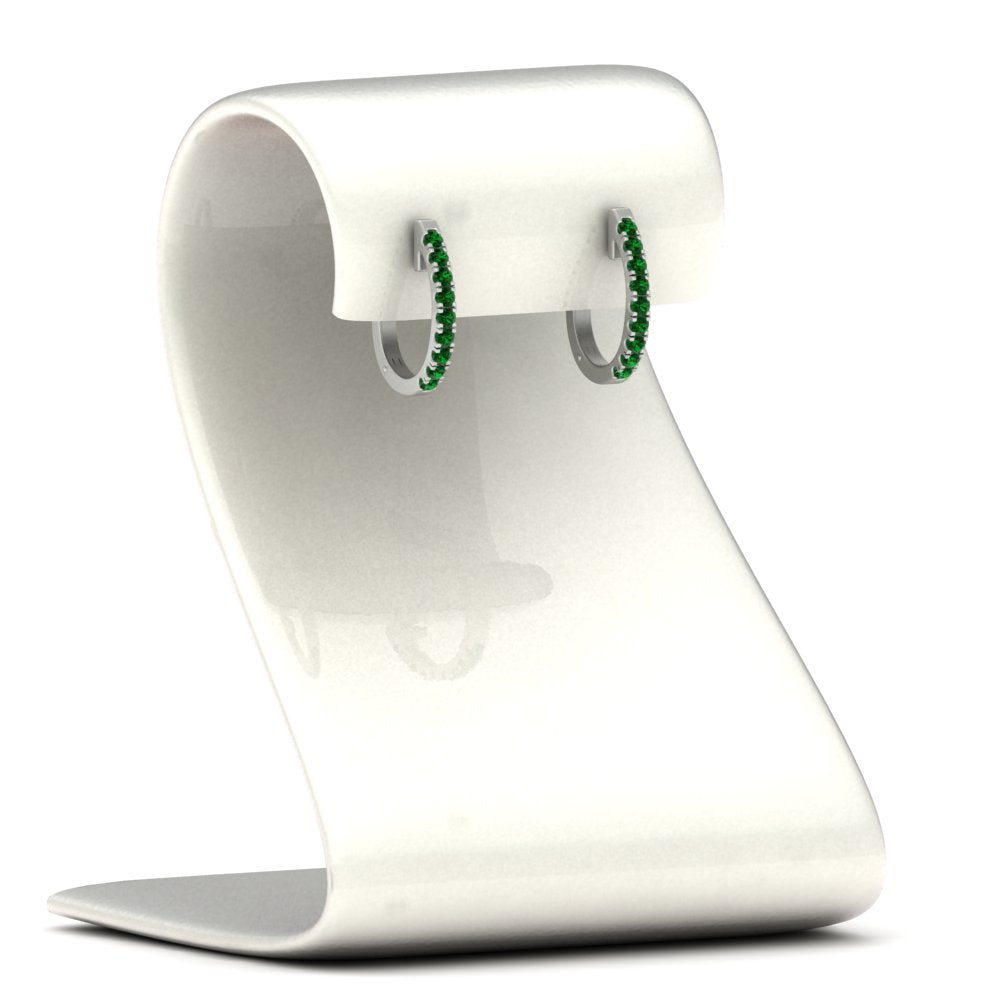Round Diamond Huggie Hoop Earrings