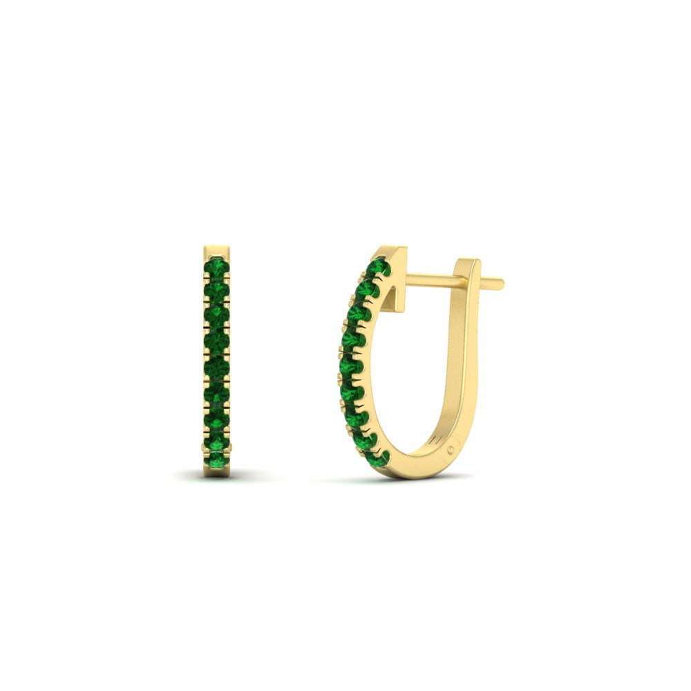 Round Diamond Huggie Hoop Earrings
