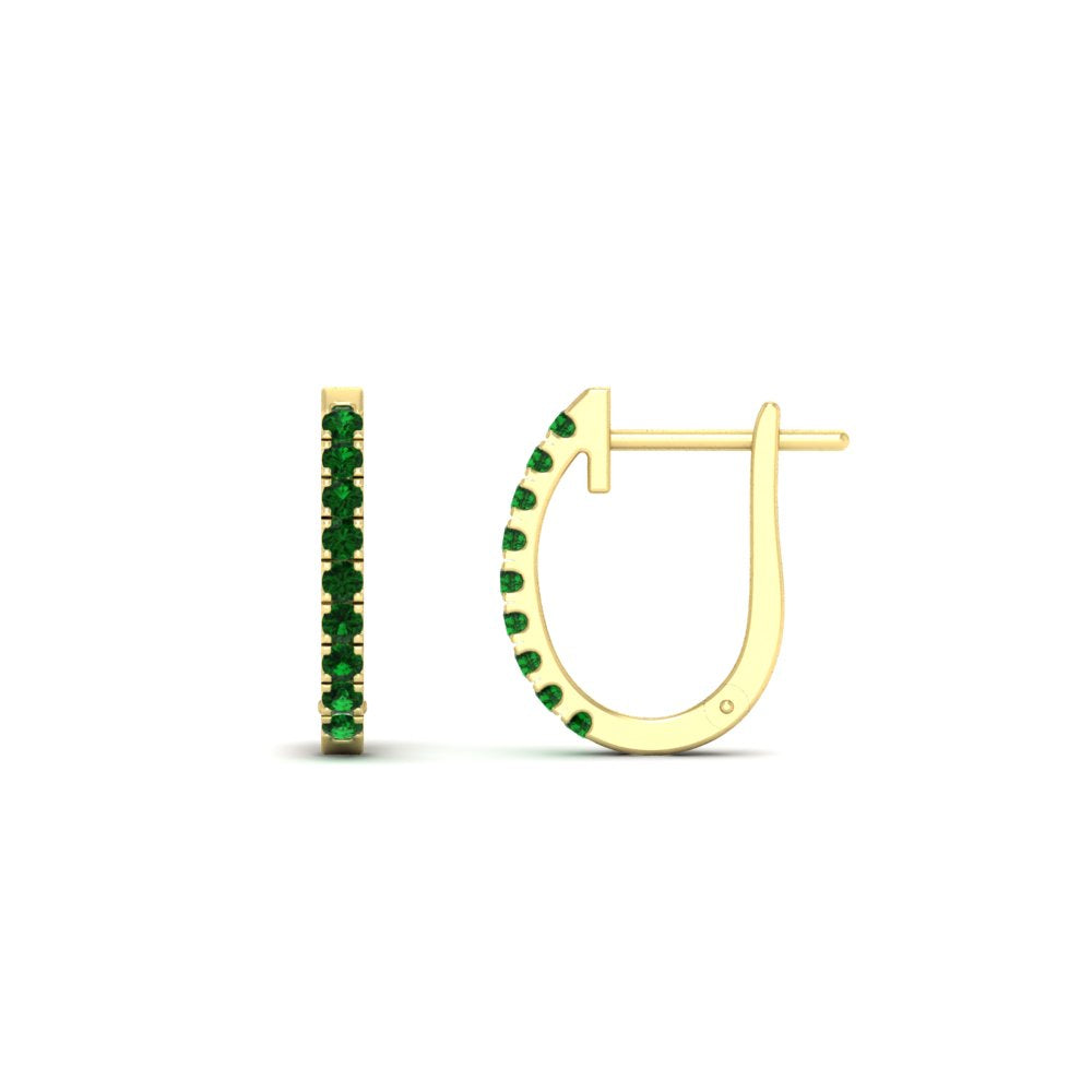 Round Diamond Huggie Hoop Earrings