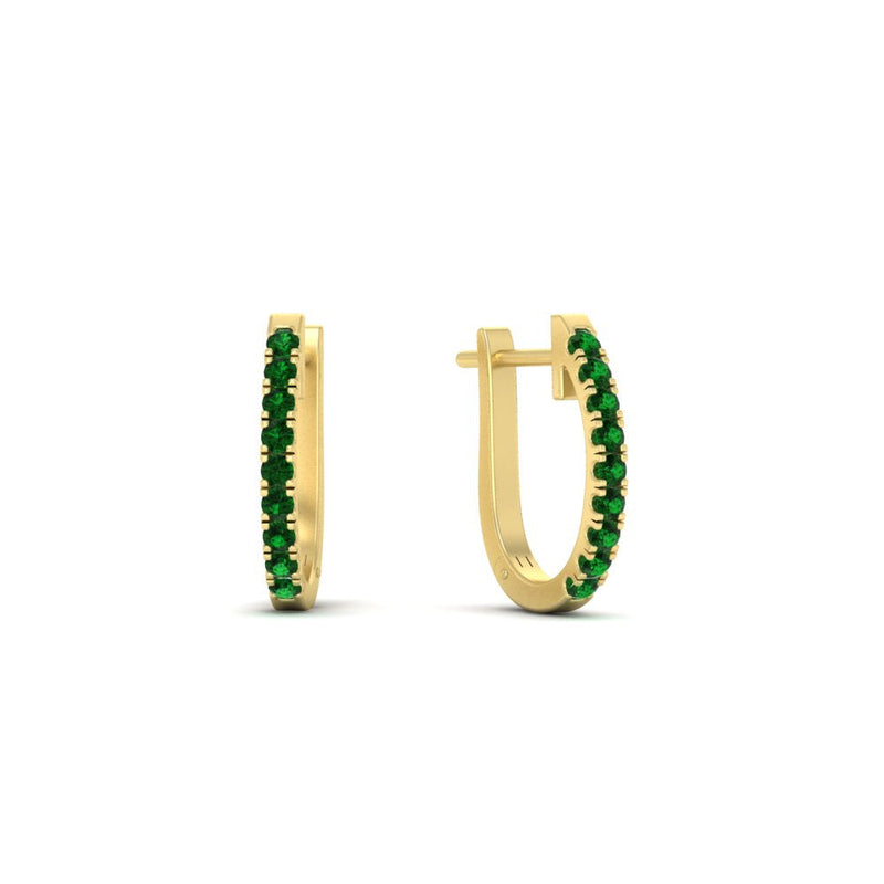 Round Diamond Huggie Hoop Earrings