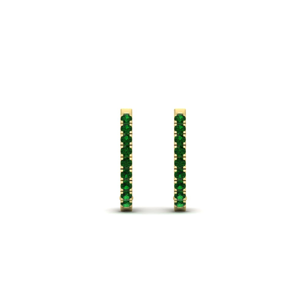 Round Diamond Huggie Hoop Earrings