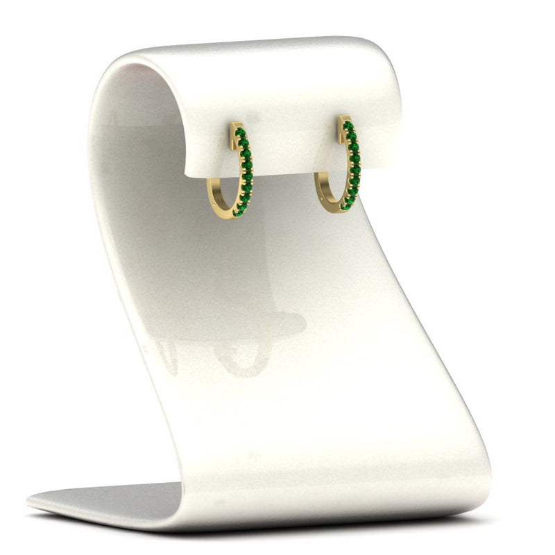 Round Diamond Huggie Hoop Earrings