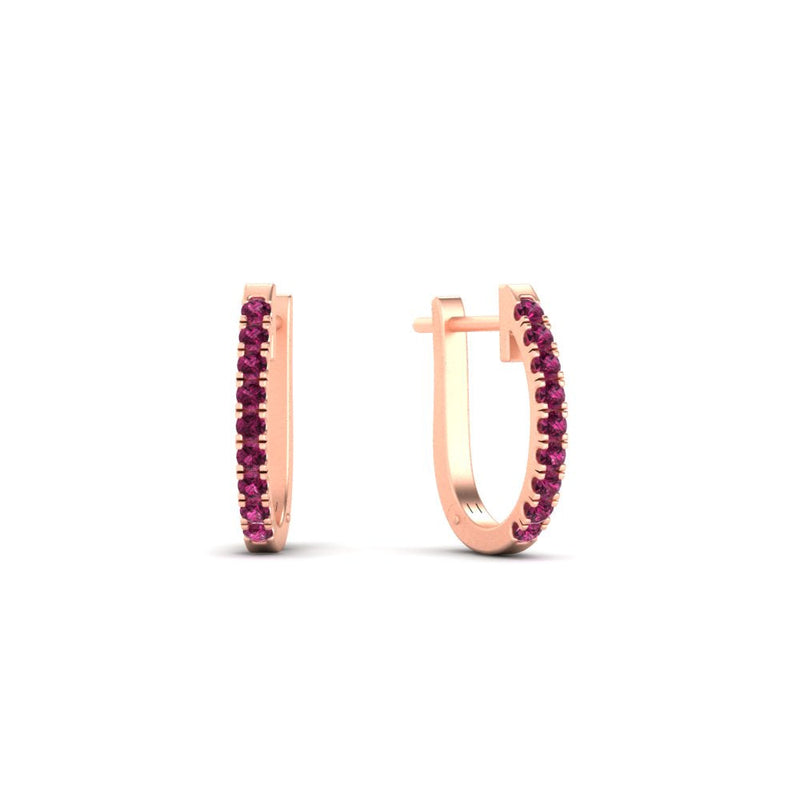 Round Diamond Huggie Hoop Earrings