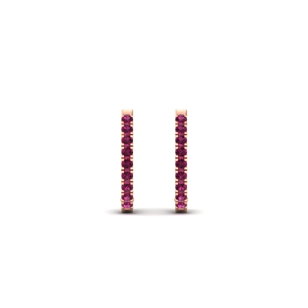 Round Diamond Huggie Hoop Earrings